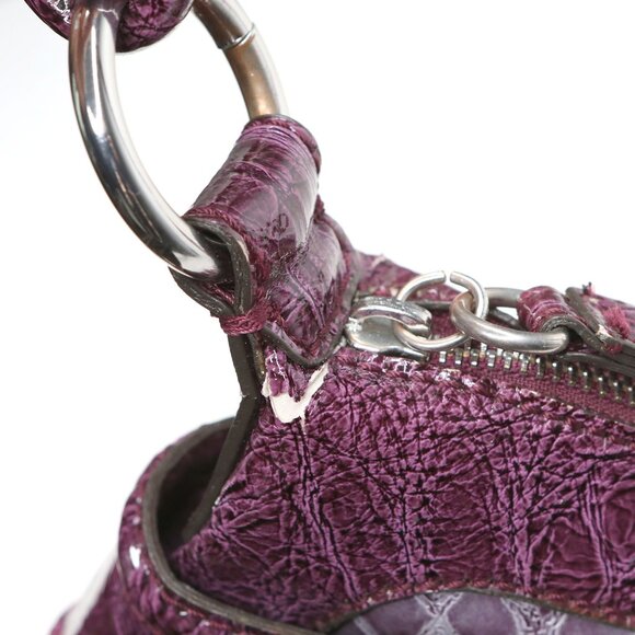 Vintage Y2K Guess Purple Croco Embossed Shoulder Bag Handbag Faux Leather Retro - Picture 9 of 14
